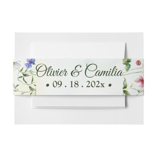 grillige tuin wilde bloem zomer bruiloft uitnodigingen wikkel (Voorkant Voorbeeld)