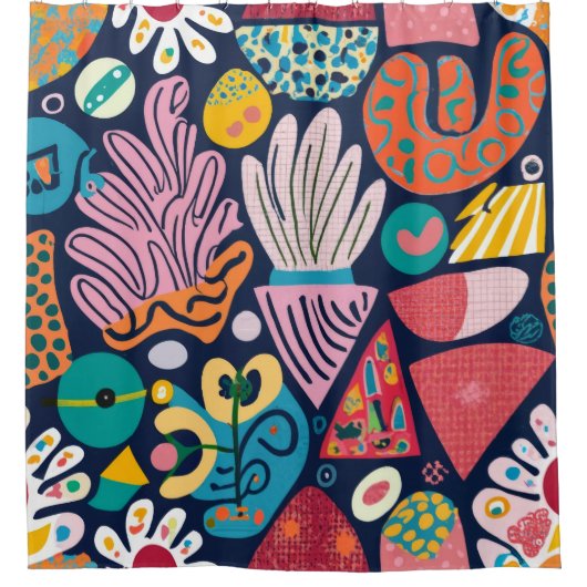 grillige tuindans douchegordijn (Voorkant)