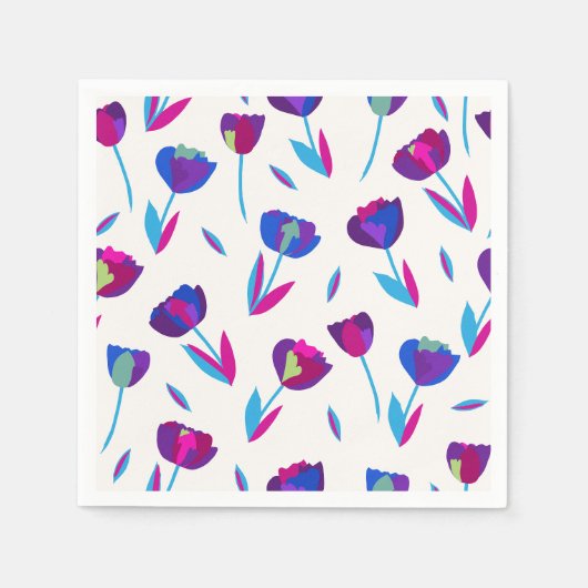 Grillige Tulpen Servet (Voorkant)
