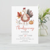 Grillige Turkse Thanksgiving Uitnodiging (Staand voorkant)