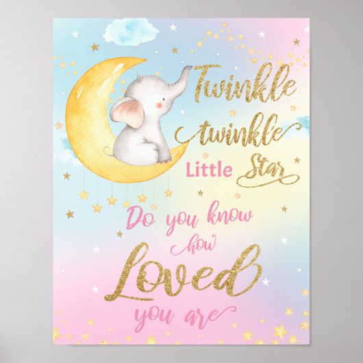 Grillige Twinkle Twinkle Little Star Slaapkamer Mu Poster (Voorkant)