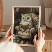 Grillige Uil Boekliefhebber Kunstprint Poster