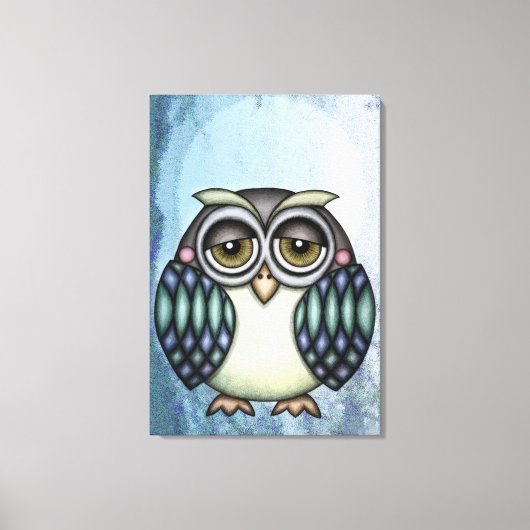 grillige uil canvas afdruk (Voorkant)