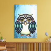grillige uil canvas afdruk (Insitu (Woonkamer))