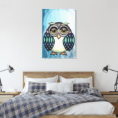 grillige uil canvas afdruk (Insitu (Slaapkamer))