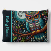 grillige uil faux borduurwerk etui (Voorkant)