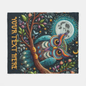 grillige uil faux borduurwerk fleece deken (Voorkant (Horizontaal))