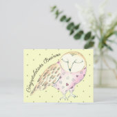 Grillige Uil Gepersonaliseerd Briefkaart (Staand voorkant)