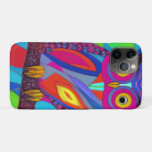 Grillige Uil met Kleurrijke Veren Case-Mate iPhone Case (Achterkant (horizontaal))