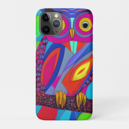 Grillige Uil met Kleurrijke Veren Case-Mate iPhone Case