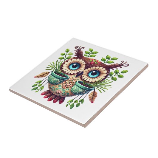 grillige uil tegeltje (Zijkant)