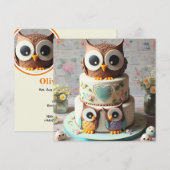 GRILLIGE UIL THEMA VERJAARDAGSTAART KAART (Voorkant / Achterkant)