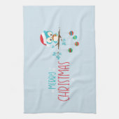 Grillige Uil Versiering Tak Theedoek (Verticaal)