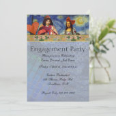 grillige uitnodiging voor een verlovingsfeest (Staand voorkant)