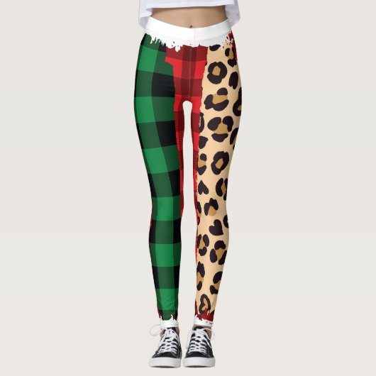 grillige vakantie liefde kunst leggings (Voorkant)