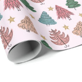 grillige vakantiebomen cadeaupapier (Rol Hoek)