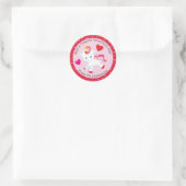 grillige Valentijn magische eenhoorn harten Ronde Sticker (Tas)