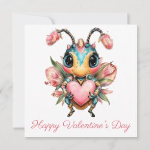 Grillige Valentijnsdag Bug Hart Kaart