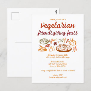 Grillige VEGETARISCHE Thanksgiving Friendsgiving Briefkaart