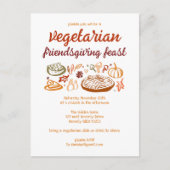 Grillige VEGETARISCHE Thanksgiving Friendsgiving Briefkaart (Voorkant)