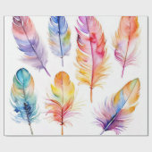 grillige veren collage cadeaupapier (Vlak)