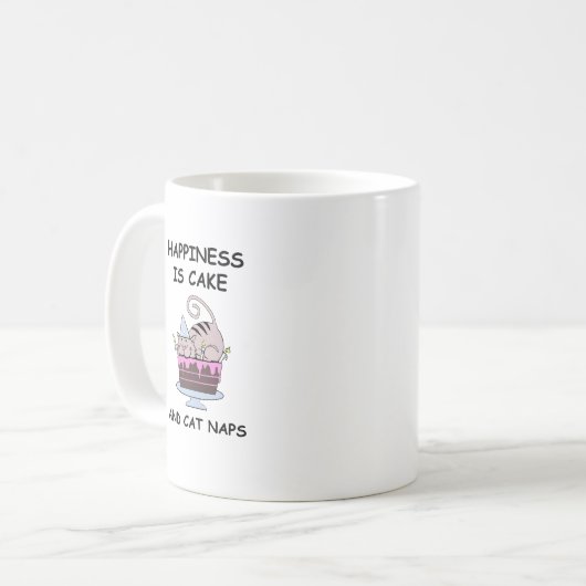 grillige verjaardagskat koffiemok (Voorkant links)