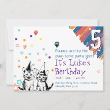 Grillige verjaardagsuitnodiging voor kattenliefheb