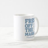 Grillige verse blauwe bruidsuitnodiging koffiemok (Voorkant rechts)