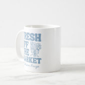 Grillige verse blauwe bruidsuitnodiging koffiemok (Voorkant links)