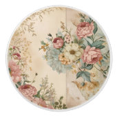 grillige Victoriaans Rozen Keramische Knop (Voorkant)