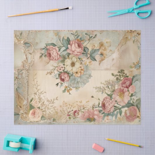 grillige Victoriaans Rozen tissue paper Tissuepapier (Craft)