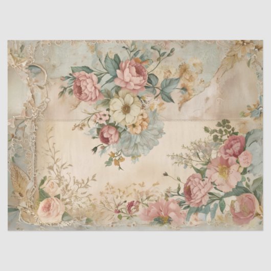 grillige Victoriaans Rozen tissue paper Tissuepapier (Voorkant)