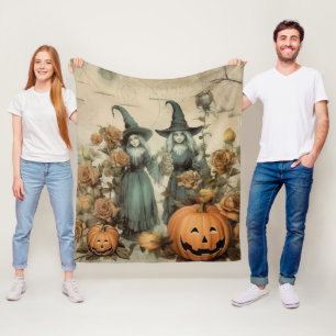 Grillige Victoriaanse Heksen Pompoenrozen Fleece Deken