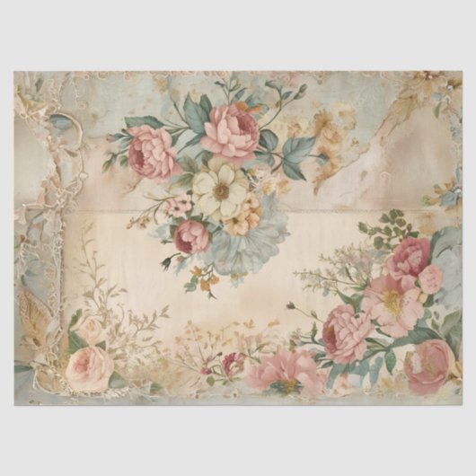 Grillige Victoriaanse Rozen Tissuepapier (Voorkant)
