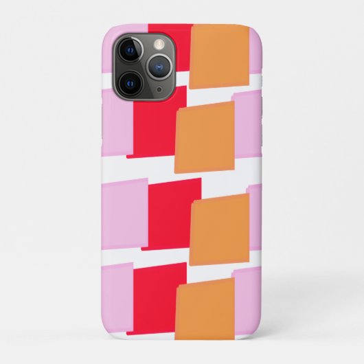 Grillige Vierkanten Rood Oranje Roze  Case-Mate iPhone Case (Achterkant)