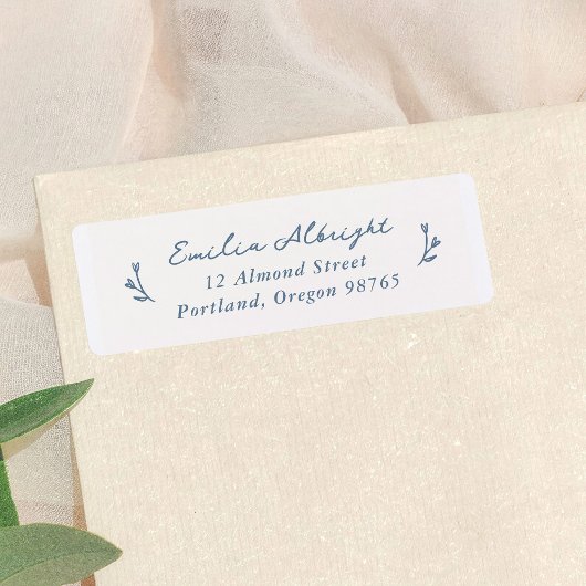 Grillige Vintage Bloem Retouradres Etiket