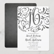 Grillige Vintage Lettering Krijt Sweet 16