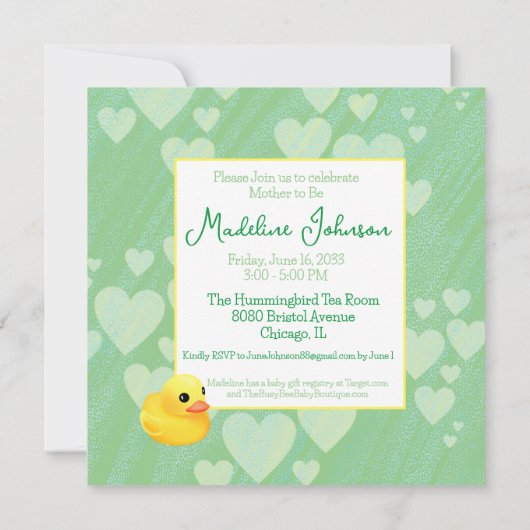 Grillige Vintage Paraplu Baby Shower Kaart (Achterkant)