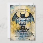 Grillige Vintage Vleermuis Gotische Halloween Fees Kaart (Voorkant)