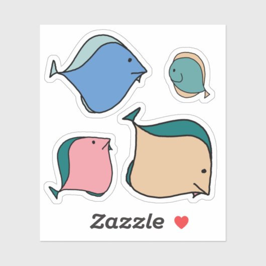 grillige vissen sticker (Vel)