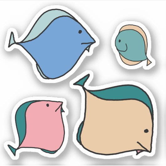 grillige vissen sticker (Voorkant)