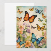 "Grillige vleugels: vlinder Wenskaarten Feestdagenkaart (Voorkant / Achterkant)
