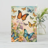 "Grillige vleugels: vlinder Wenskaarten Feestdagenkaart (Staand voorkant)