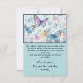 grillige vlinder bruiloft bedankkaart (Achterkant)