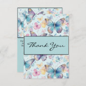 grillige vlinder bruiloft bedankkaart (Voorkant / Achterkant)