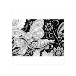 GRILLIGE VLINDER CHOCOLADEERT RUBBER STEMPEL