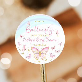 grillige vlinder meisjes roze Baby shower Sticker