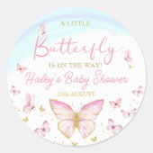 grillige vlinder meisjes roze Baby shower Sticker (Voorkant)