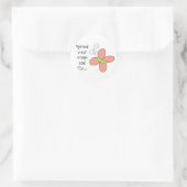 Grillige Vlinder met Spreuk Ronde Sticker (Tas)