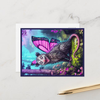 Grillige Vlinder Vleugel Opossum Fantasie Ansichtk Briefkaart